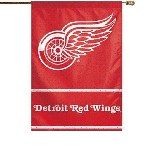 Two Wings Logo - Detroit Red Wings NHL Wing Logo & Lettering on Both Sides 28x40 Flag ...