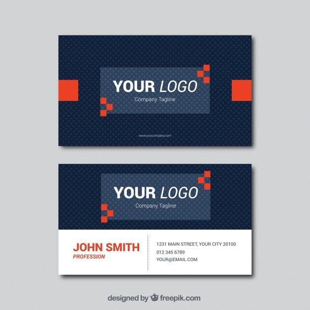 Red and Blue Business Logo - Dark blue business card with red shapes #Free #Vector #Logo