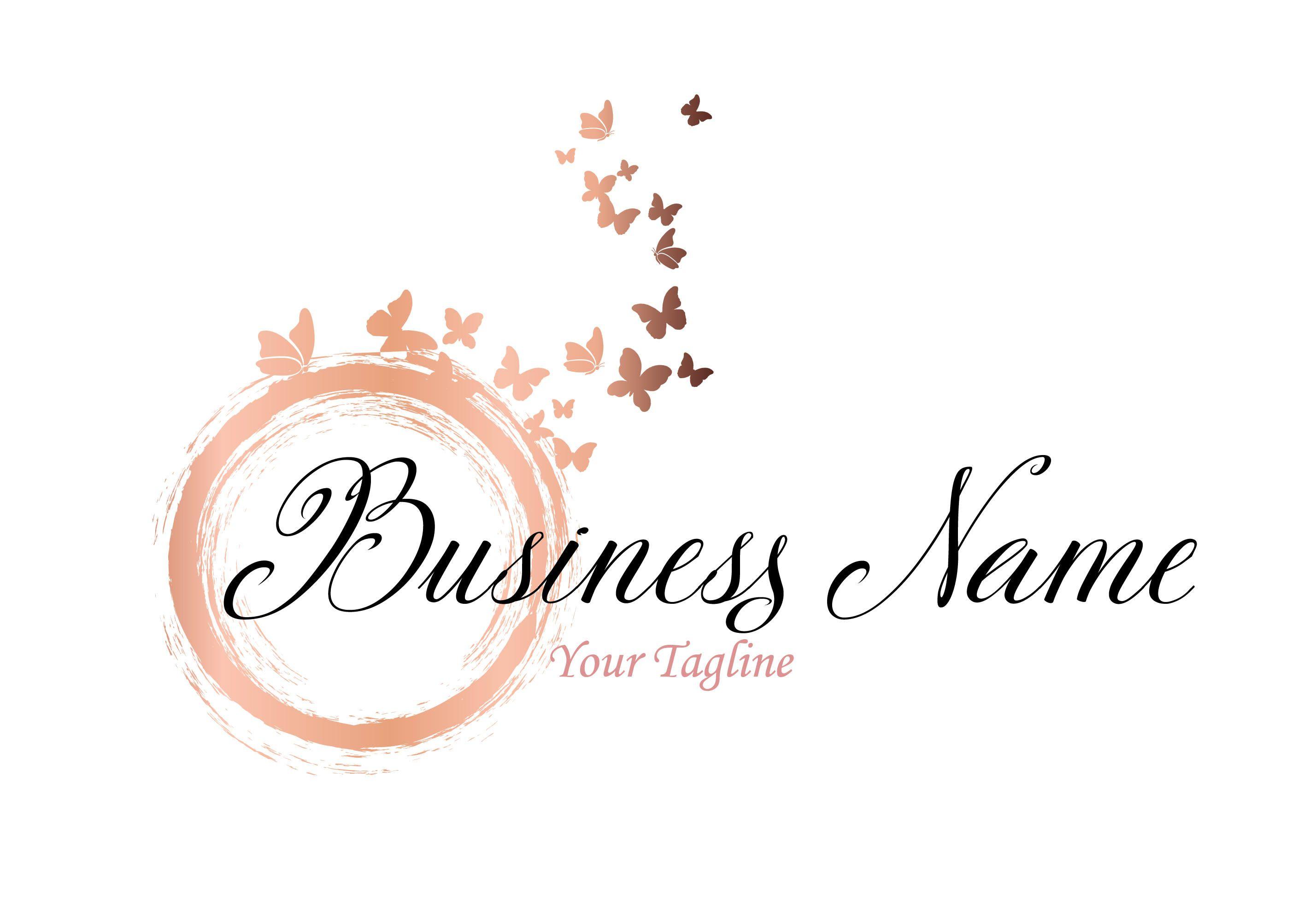 Pink Business Logo - DIGITAL Custom logo design butterfly pink gold logo | Etsy