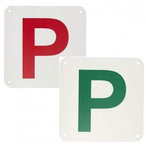 Red and White P Logo - Streetwize P Plates QLD NSW White Red & White Green Plastic
