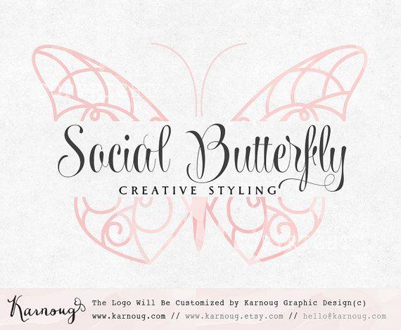 Butterfly Business Logo - Butterfly Logo Watercolour Logo Boutique Logo by karnoug on Etsy ...