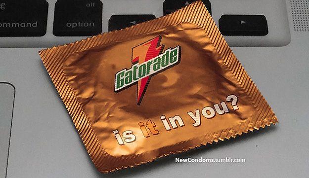 Old Gatorade Logo - Company Logos & Slogans Redesigned As Condoms