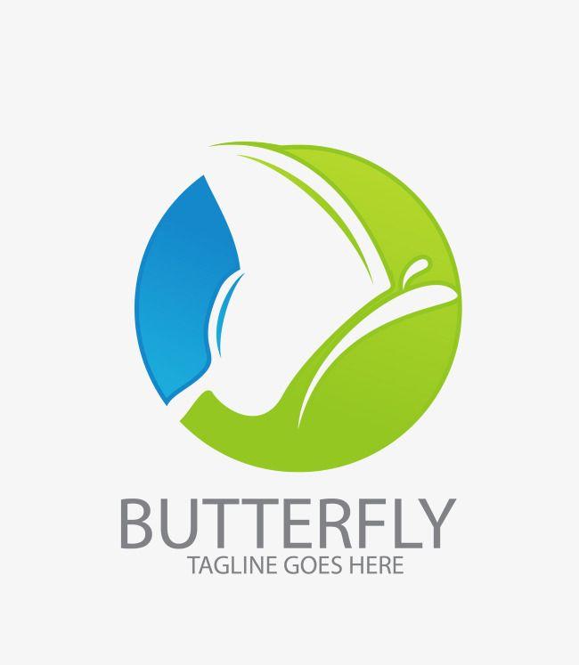 Butterfly Business Logo - Vector Blue Green Simple Business Logo, Blue Vector, Green Vector