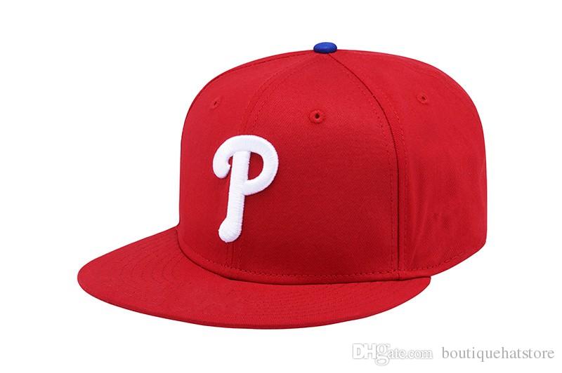 Red and White P Logo - Classic Basic Red Color Phillies Snapback Hats With White P Letter