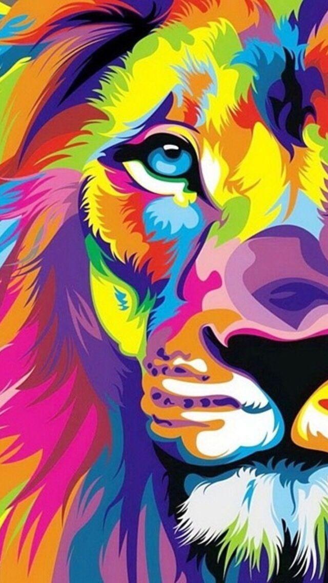Multicolor Lion Logo - iphone wallpaper multicolored lion. Wallpaper. iPhone