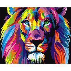 Multicolor Lion Logo - Multicolor Lion. Painting By Numbers. Painting