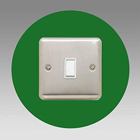 White and Green Square Logo - Single Light Switch Surround. Round. Acrylic Back Panel or Finger