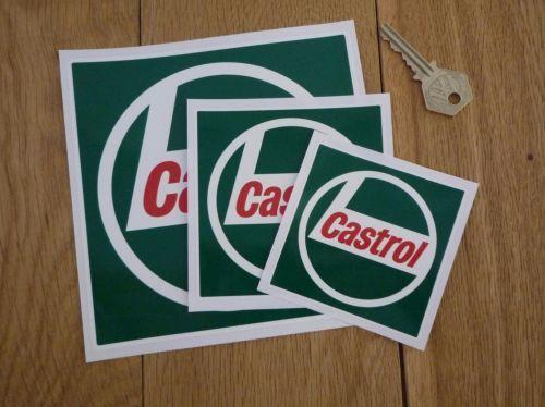 White and Green Square Logo - Castrol '68 On Green Square Stickers. 2
