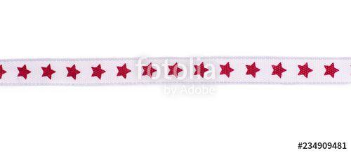 Row Red Star Logo - christmas ribbon with red stars in a row isolated on white