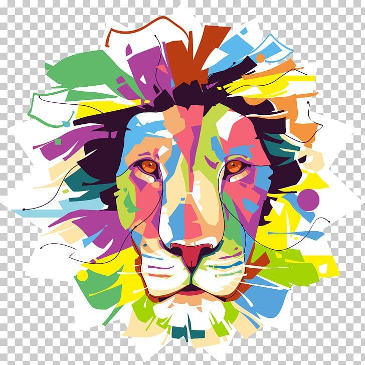 Multicolor Lion Logo - Lionhead rabbit T-shirt, POP ART, multicolored lion head logo PNG ...