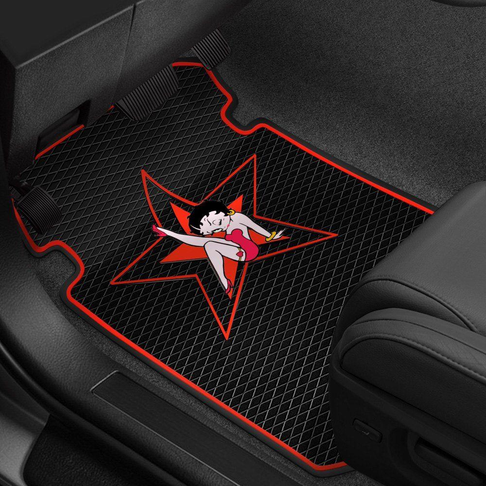 Row Red Star Logo - Plasticolor® 001359R01 Row Black Rubber Floor Mats with Betty