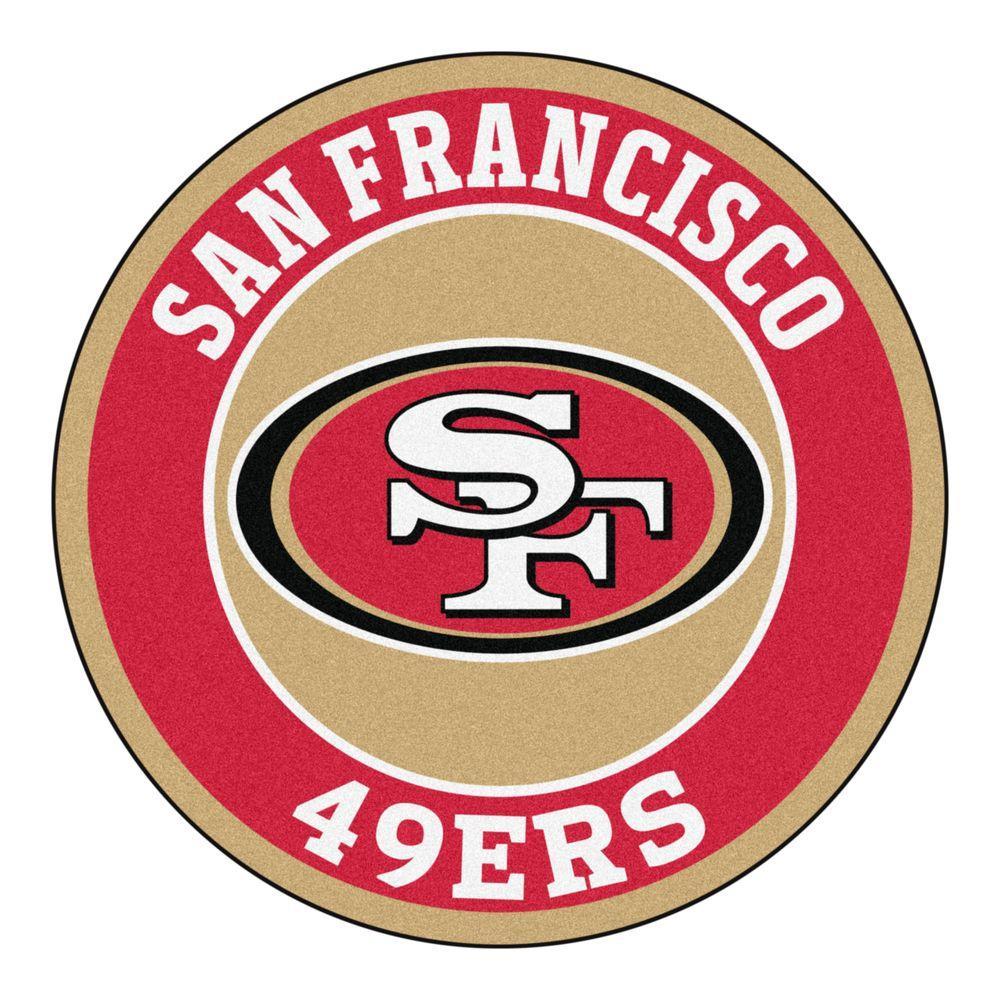 San Francisco 49ers Logo - FANMATS NFL San Francisco 49ers Red 2 ft. x 2 ft. Round Area Rug