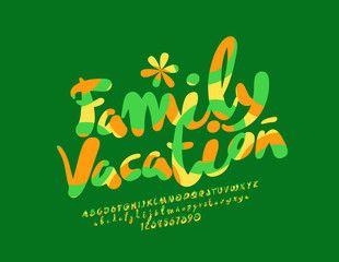 Family Colorful Logo - Vector colorful logo Family Journey with funny Alphabet. Bright ...