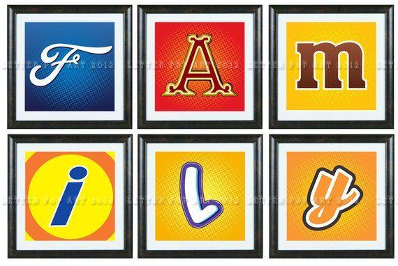Family Colorful Logo - Family Colorful Pop Art Word Using Famous Brand Logo Letters | Etsy