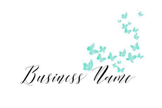Butterfly Business Logo - Custom logo design Blue turquoise butterflies girlish Logo | Etsy