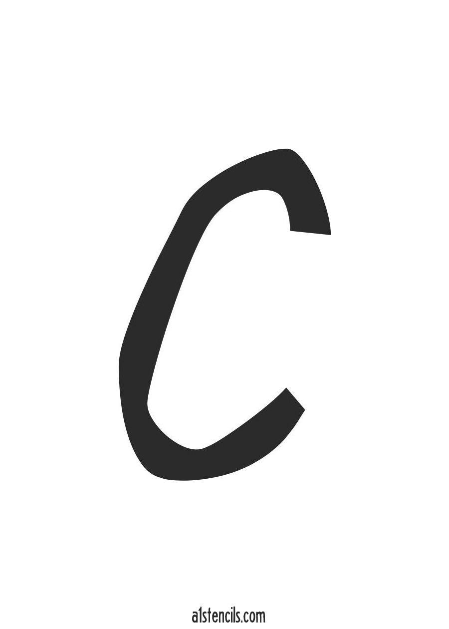 Cursive C Logo - PDF Stencil Letter Flowing Cursive C. Photography