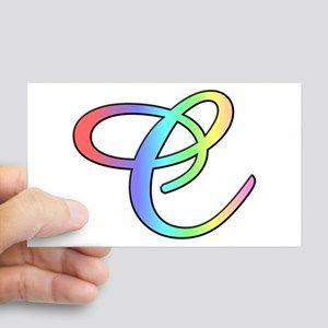 Cursive C Logo - Cursive Letter C Rectangle Stickers