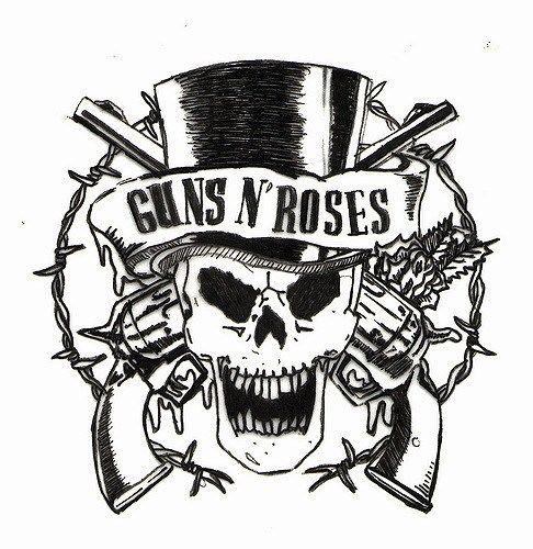 guns and roses coloring pages logo  logodix