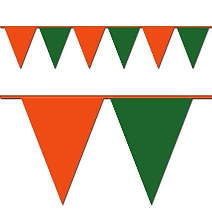 Green Triangle Pennant Logo - Amazon.com : Orange and Green Triangle Pennant Flag 100 Ft. : Party ...