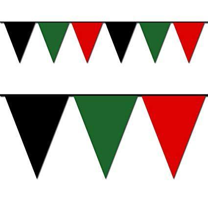 Green Triangle Pennant Logo - Amazon.com: Ziggos Party Black, Green and Red Triangle Pennant Flag ...