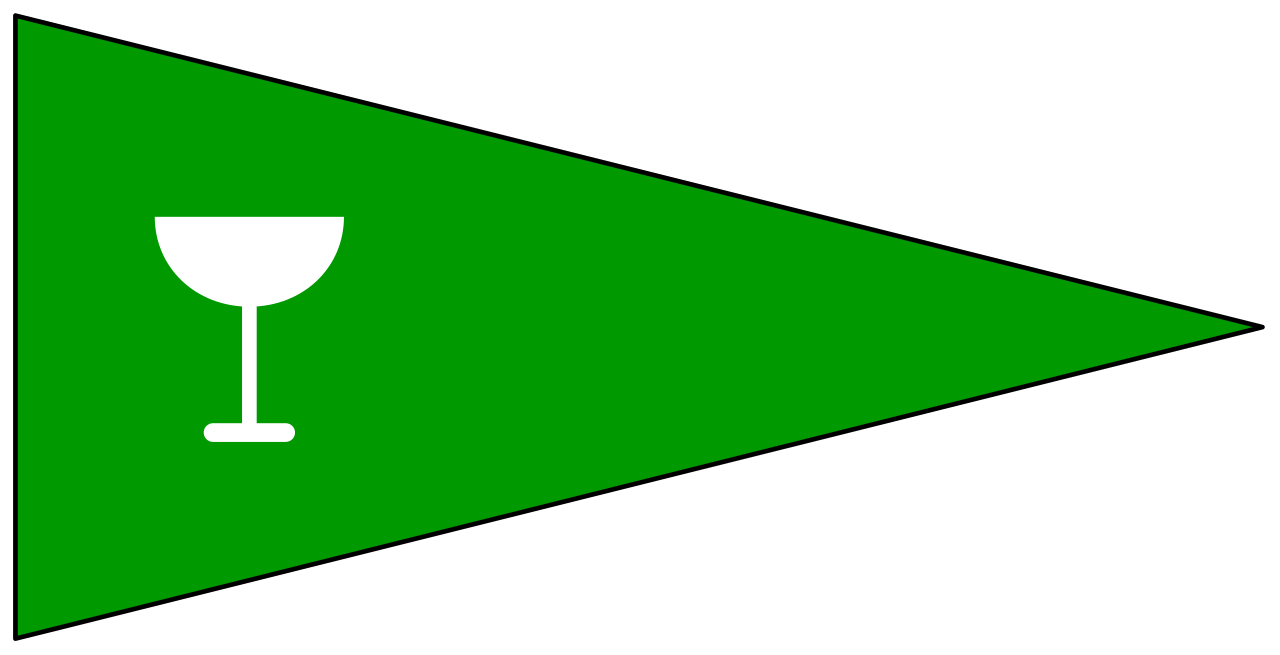 Green Triangle Pennant Logo - Gin Pennant green with chalice.svg