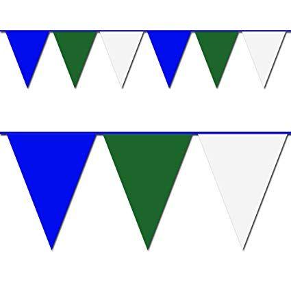 Green Triangle Pennant Logo - Amazon.com: Blue, Green and White Triangle Pennant Flag 100 Ft ...