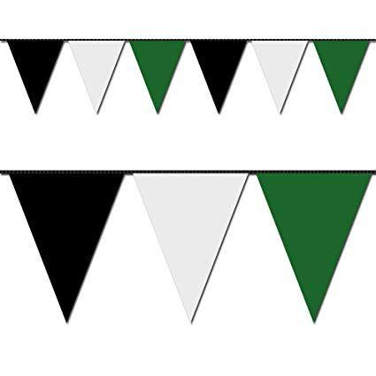 Green Triangle Pennant Logo - Amazon.com: Ziggos Party Black, White and Green Triangle Pennant ...