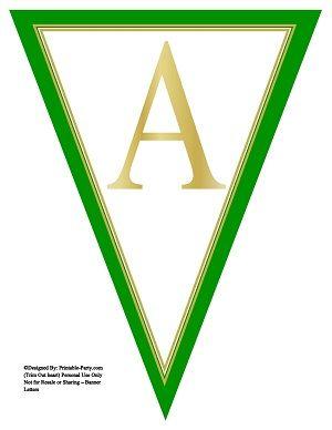 Green Triangle Pennant Logo - 8x10 Inch Large Triangle Pennant Banner Letters A-Z | Printable ...