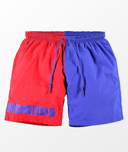 Short Red and Blue Logo - The Hundreds Blue & Red Colorblock Shorts | Zumiez