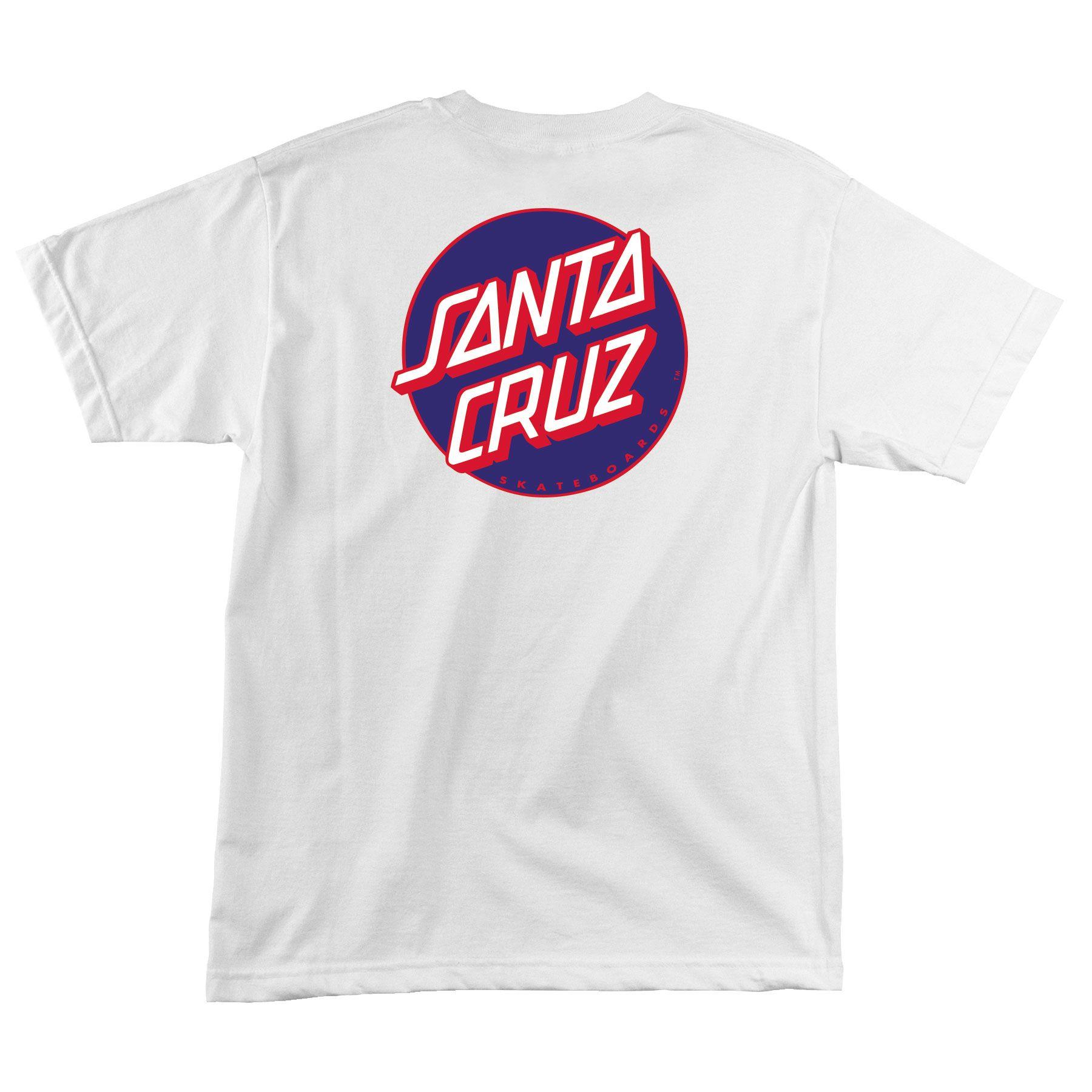 Short Red and Blue Logo - Santa Cruz Blue Other Dot T-Shirt White with Red - Pacifc Wave Surf Shop