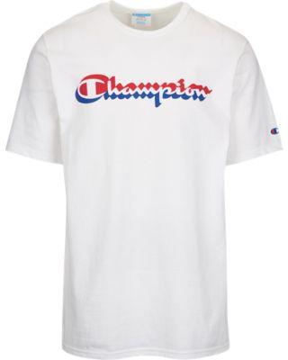 Short Red and Blue Logo - Champion Champion Graphic Short Sleeve T-Shirt - Mens - White/Red/Blue from  Footlocker | ShopFitness