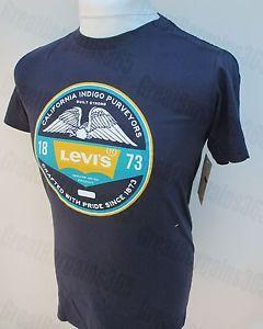 Short Red and Blue Logo - Details about Men's GENUINE LEVI'S T-SHIRT Cotton Short Sleeve Graphic Red  White Blue S M L XL