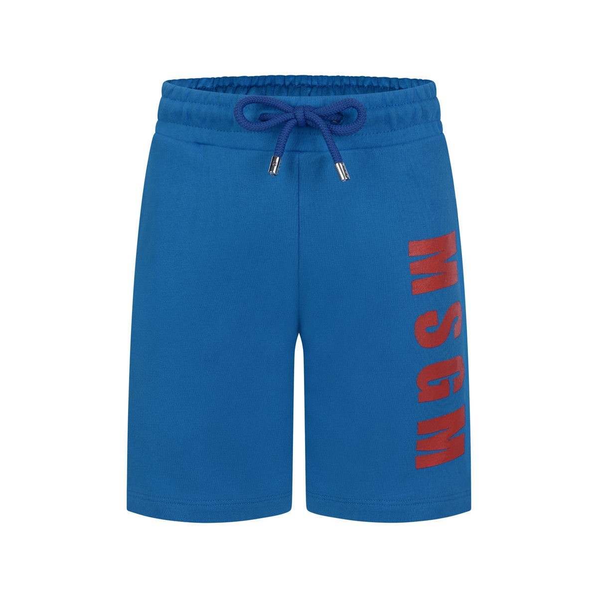 Short Red and Blue Logo - MSGM Boys Blue & Red Logo Shorts