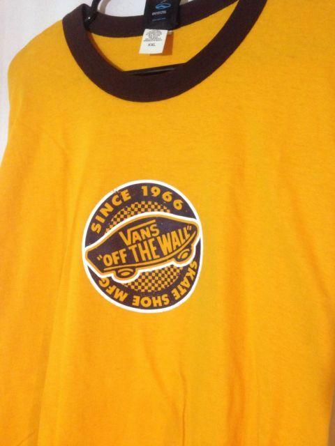 Gold Vans Logo - VANS Mens XXL T-shirt Vintage Design Logo Gold & Brown 2xl 100 ...