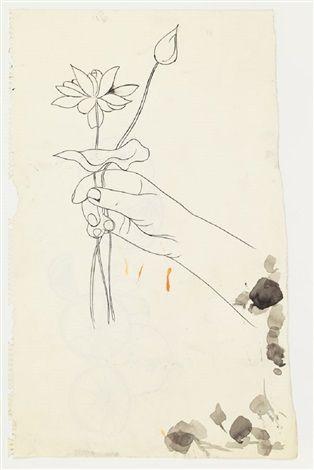 Hand Holding Flower Logo - Hand Holding One flower and One Bud by Andy Warhol on artnet