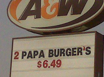 Upside Down Apostrophe Logo - 2 Papa Burger's – Apostrophe Abuse