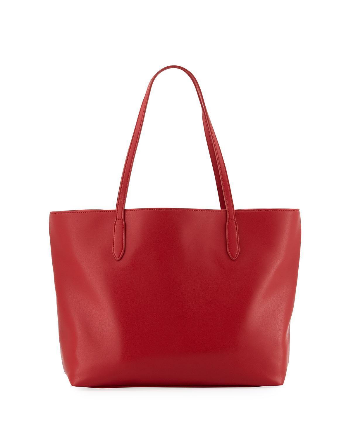 Red Smooth Logo - Lyst Moschino Smooth Napa Faux Logo Tote Bag