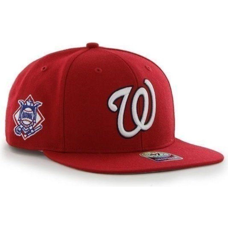 Red Smooth Logo - 47 Brand Flat Brim Side Logo MLB Washington Nationals Smooth Red ...