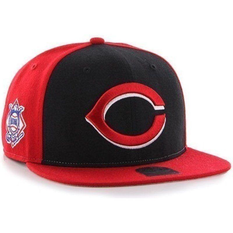 Red Smooth Logo - 47 Brand Flat Brim Side Logo MLB Cincinnati Reds Smooth Red Snapback ...