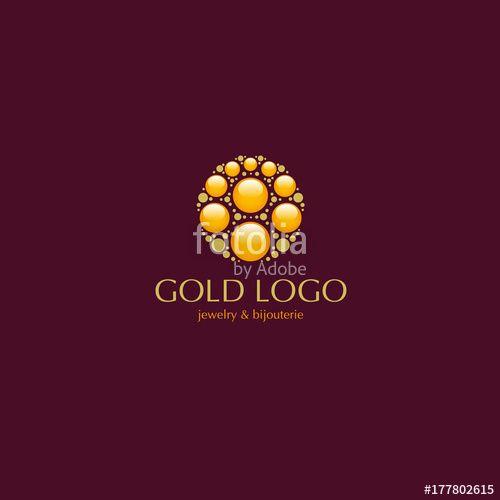 Red Smooth Logo - Gold jewelry logo. Beautiful logo on jewelry theme, shiny smooth ...