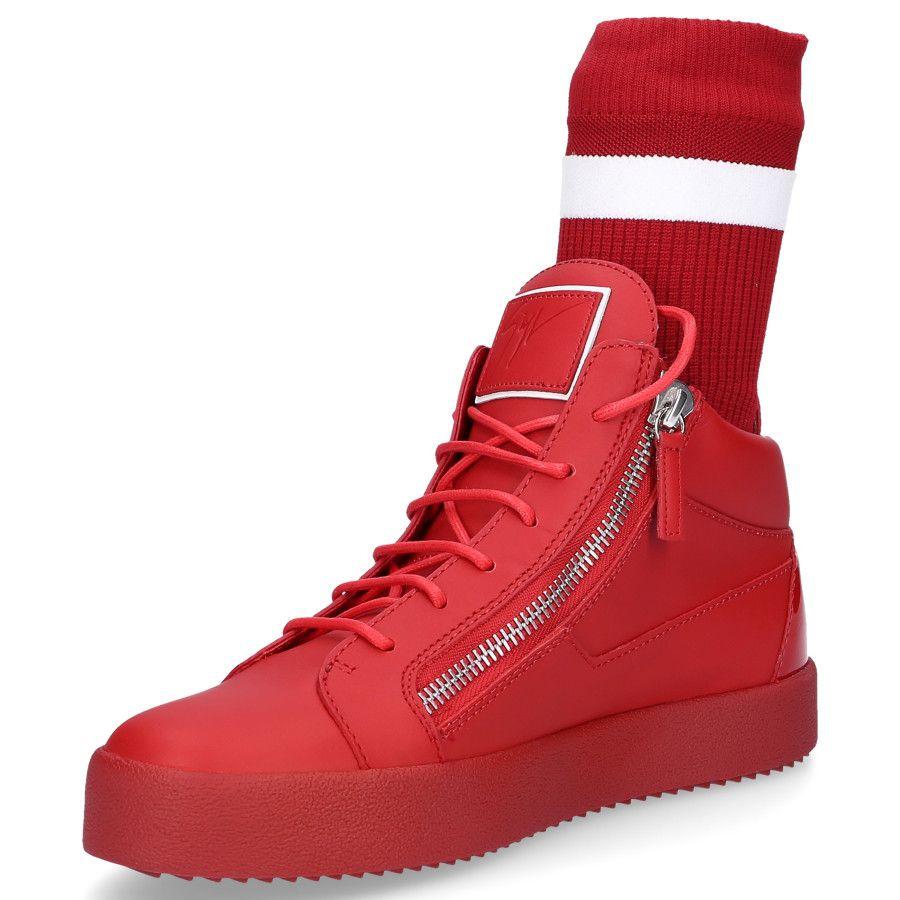 Red Smooth Logo - Giuseppe Zanotti Sneaker high MAY LONDON smooth leather Logo red ...