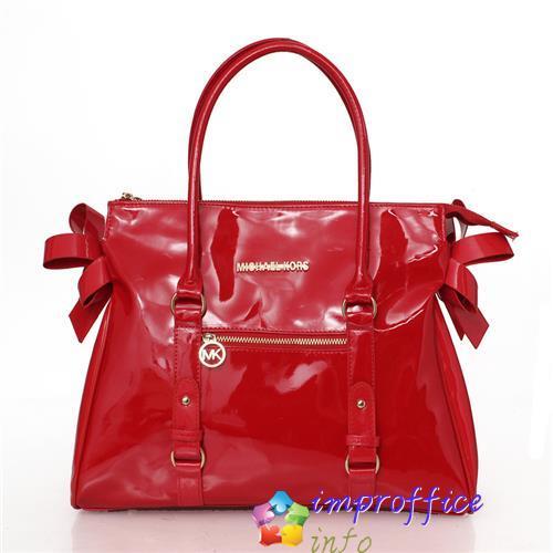 Red Smooth Logo - Sale Cheap Michael Kors Smooth Logo Large Totes Red For Discount
