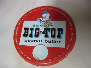 Red Smooth Logo - VINTAGE RED SMOOTH BIG TOP PEANUT BUTTER CLOWN RED METAL LID