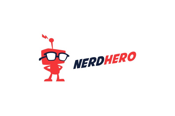 Google Robot Logo - NerdHero Retro Robot Logo by Suhandi on Envato Elements
