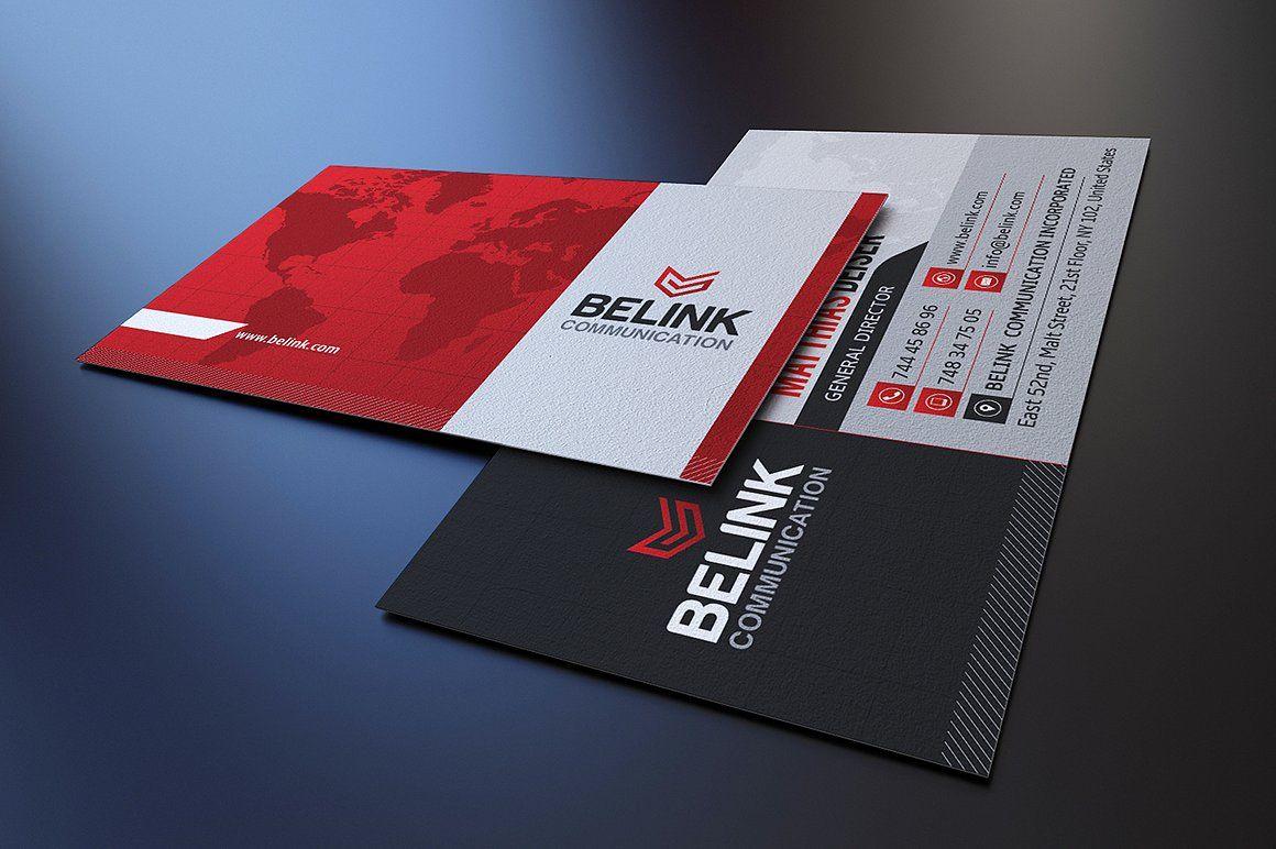 Red and Blue Business Logo - Red Corporate Business Card ~ Business Card Templates ~ Creative Market