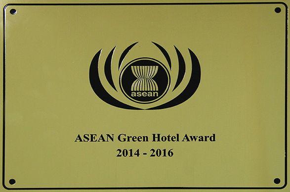Yellow and Green Hotel Logo - Grand-Palace Hotel of OSC Vietnam won ASEAN Green Hotel Award