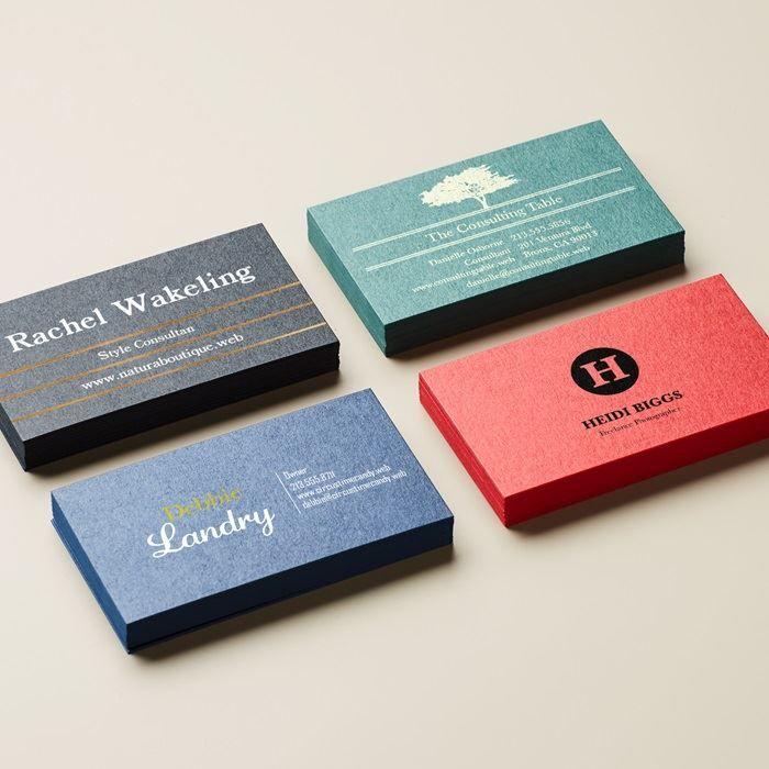 Red and Blue Business Logo - Colored business cards: Black, Red, Blue, Green paper