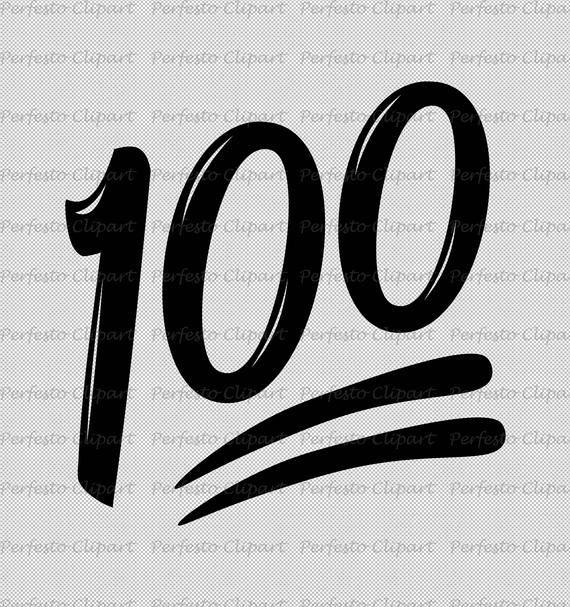 100 Emoji Logo - Hundred Points Emoji / 100 Emoji SVG / PNG / Instant Download