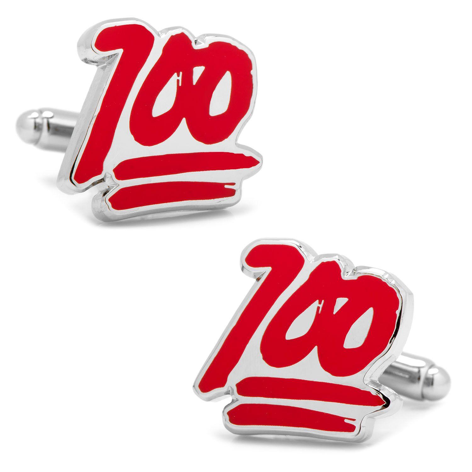 100 Emoji Logo - 100% Emoji Cufflinks - Funny - Hobbies & Interests Cufflinks ...