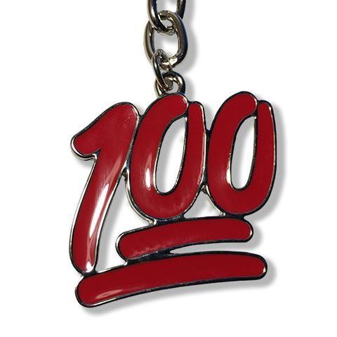 100 Emoji Logo - 100 Emoji Silver Keychain : Available At Everything Emoji